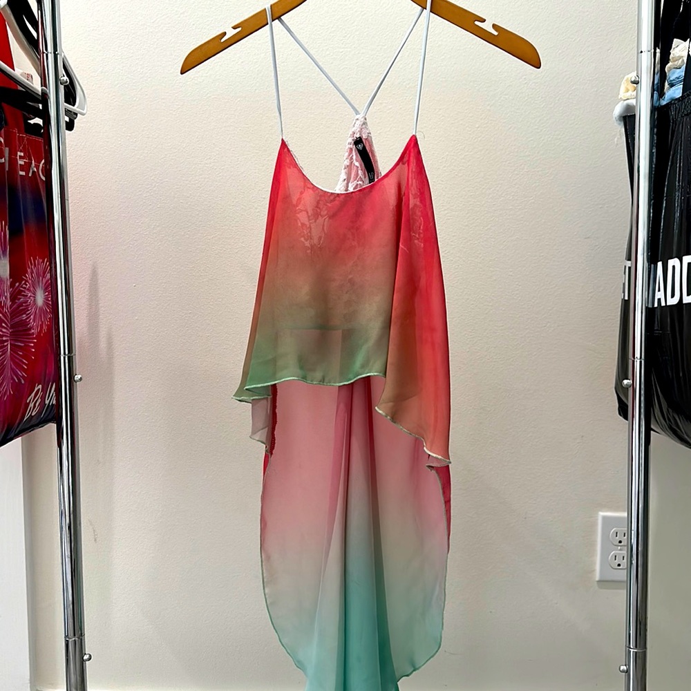 Love Culture S Chiffon Hi-Low Tank Top